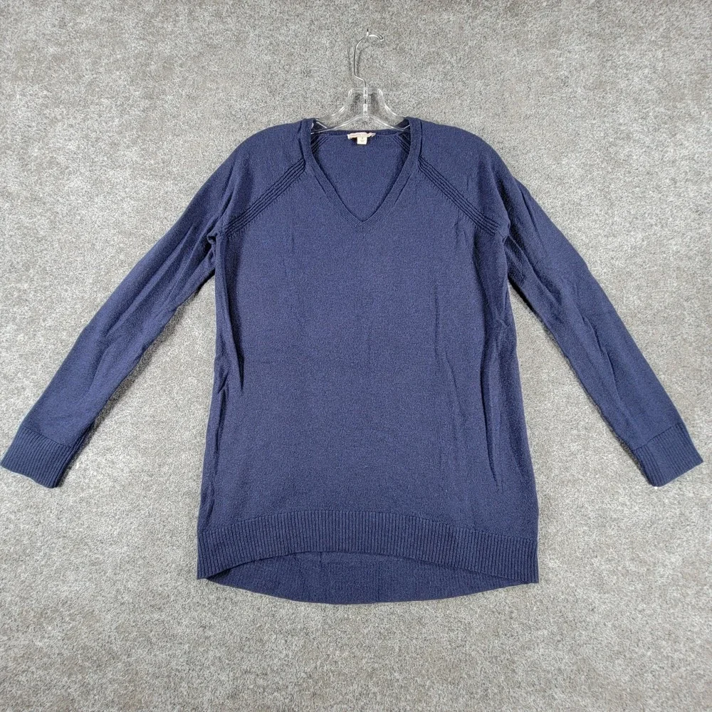 GAP Maternity Pullover Sweater Womens M Navy Blue‎ Classic V-neck Lightweight